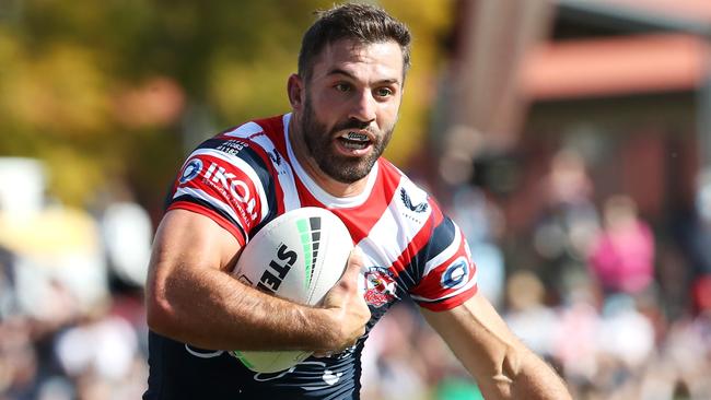 James Tedesco put on a show for the Toowoomba locals, chalking up four try assists, three line breaks and three line break assists. (Photo by Jono Searle/Getty Images)