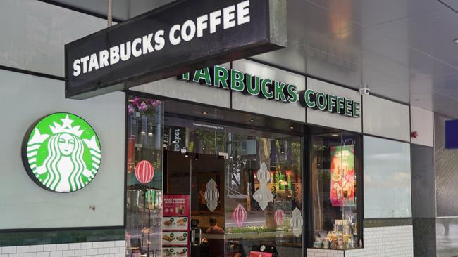 Pro-Palestine protesters on New Year’s Eve allegedly spat on staff and stole merchandise at a Starbucks cafe on Swanston Street in Melbourne. Picture: NewsWire / Valeriu Campan