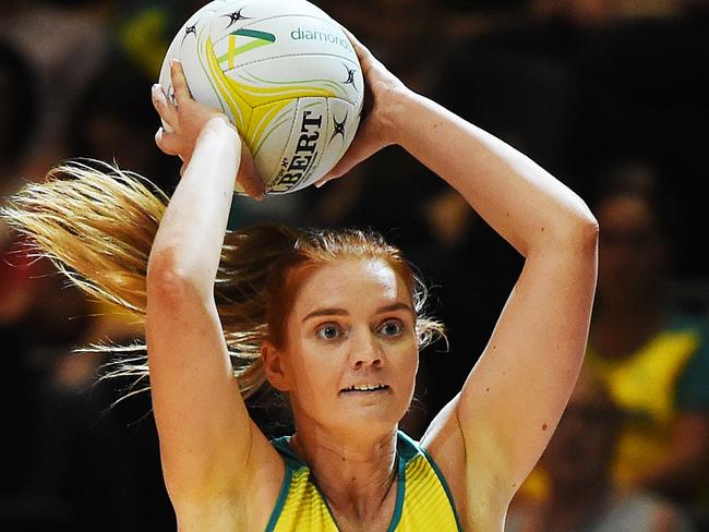 Stephanie Wood in action for Australia against New Zealand in Townsville. Picture: Zak Simmonds