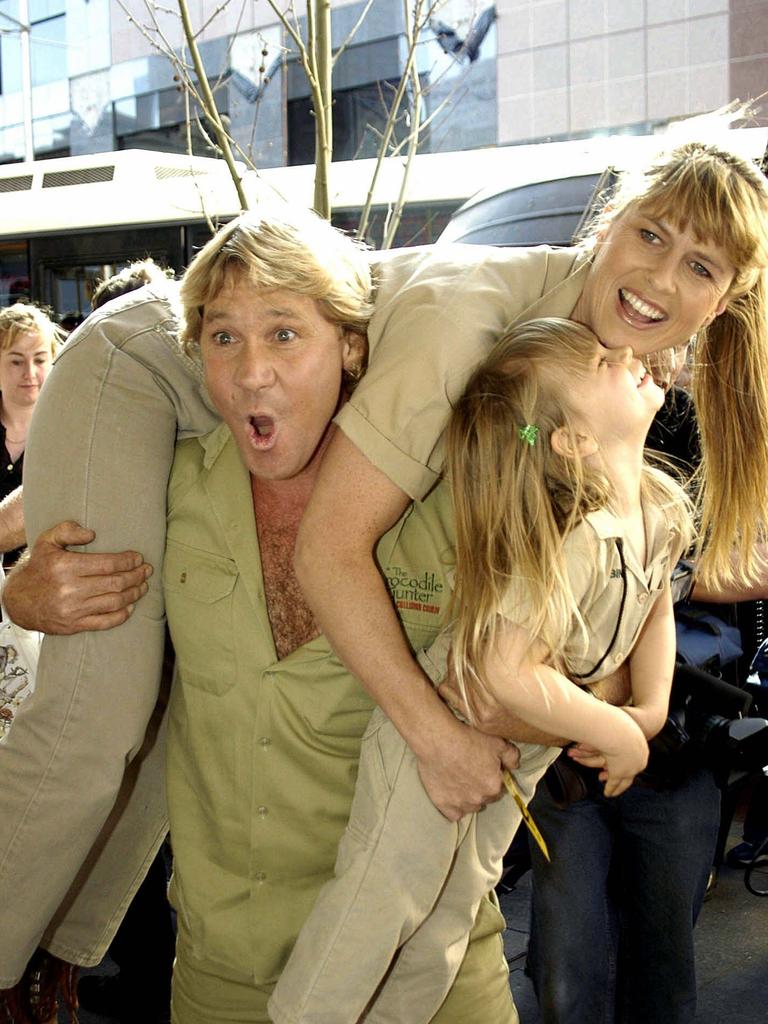 Steve, Terri and Bindi at the Sydney premiere of The Crocodile Hunter in 2002.