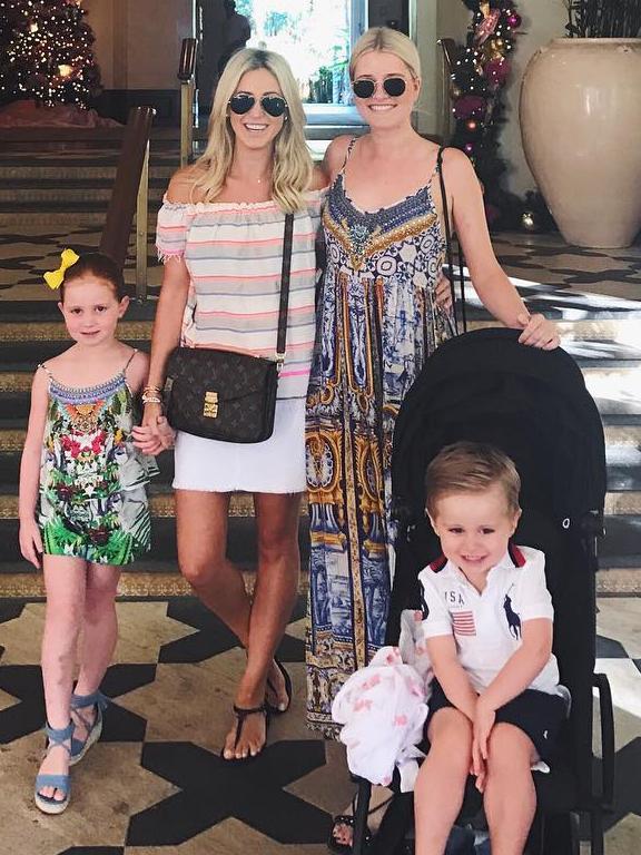 Ms Jacenko with her children and Ms Oldfield on holiday. Photo: Instagram