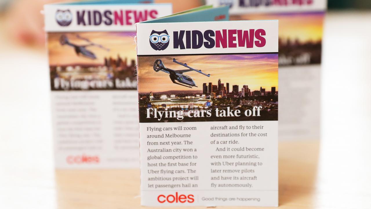 The limited-edition Kids News mini newspaper available with the purchase of a newspaper as part of the Coles Little Shop 2 campaign.