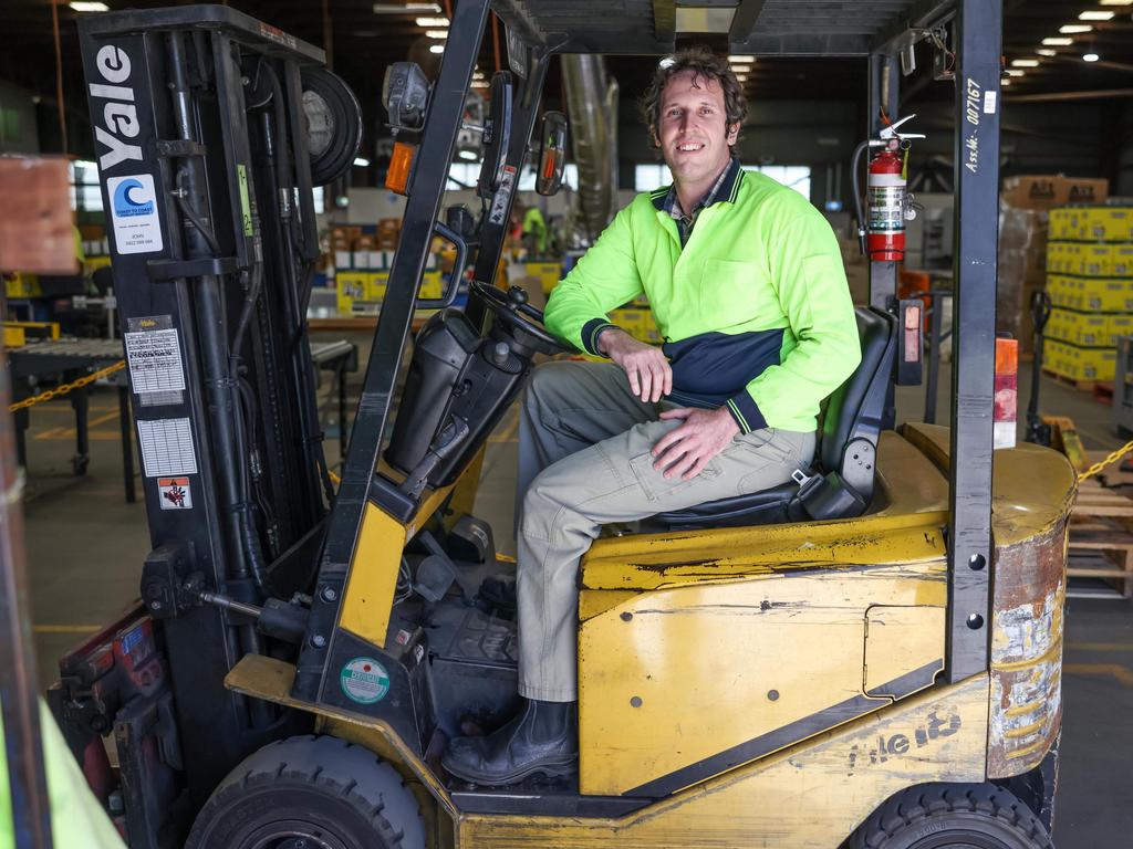 Jamie Burchardt, forklift driver at Endeavour Foundation’s Geebung Business Solutions. Picture: Supplied