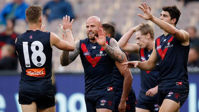 Nathan Jones and Melbourne are a popular choice among our footy team to win the flag. Picture: Adam Trafford/AFL Media/Getty Images