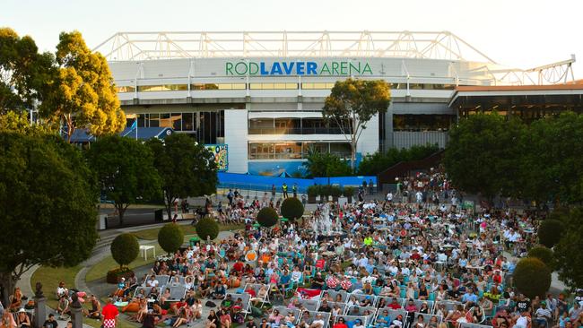 Garden Square during the men's singles final match between Roger Federer and Marin Cilic in 2018. Picture: Getty