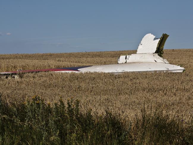 Debris and objects found scattered on the ground where MH17 fell from the sky in Rozsypne, Eastern Ukraine. Picture: Ella Pellegrini