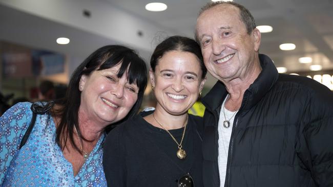 Ms Gilden pictured with her parents. Picture: NCA NewsWire / Monique Harmer