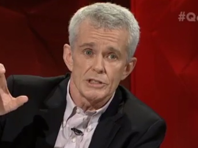 Climate change denier Malcolm Roberts was outnumbered on the Q&amp;A panel. Picture: Courtesy ABC/Q&amp;A