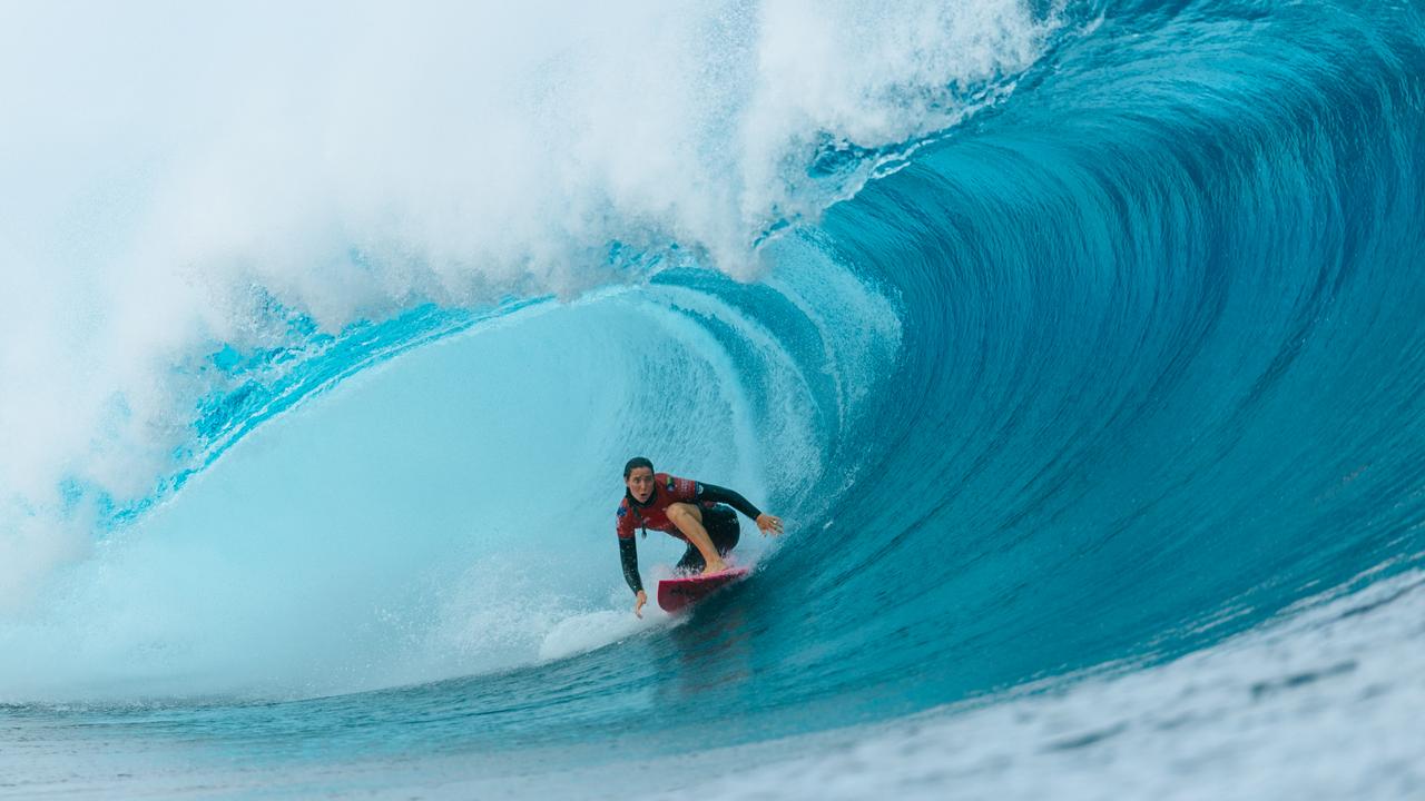 Two-time WSL Champion Tyler Wright didn’t make it past the quarter-finals in Tahiti. (Photo by Ed Sloane/World Surf League)