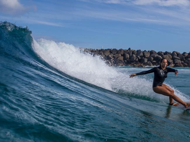 YOUNG TALENT: Surfer Ellie Brooks balances work and study with Southern Cross University courses. Photo Adrian Bort/Adrenaline Shots