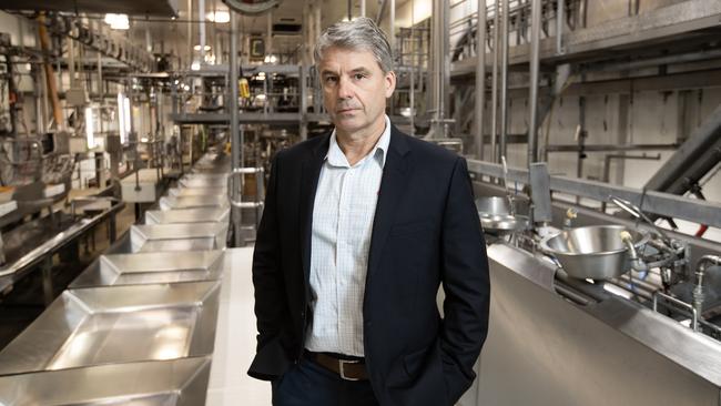 JBS Australia Chief Operating Officer Anthony Pratt in a boning room at the company's meat processing plant at Dinmore, near Ipswich. Picture: Attila Csaszar.