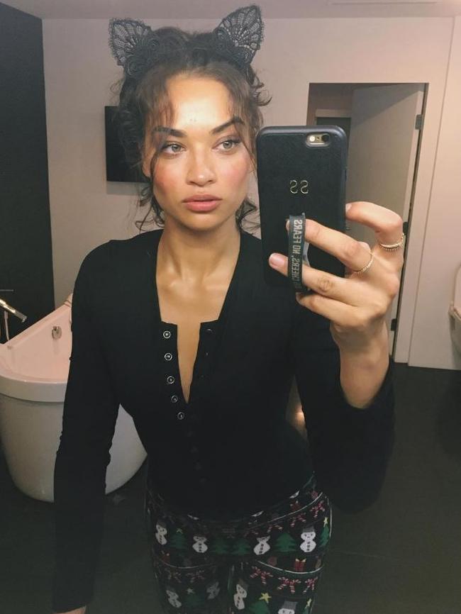 Shanina Shaik ... “Christmas pannntssss ... ready for the holiday party with the family.” Picture: Instagram