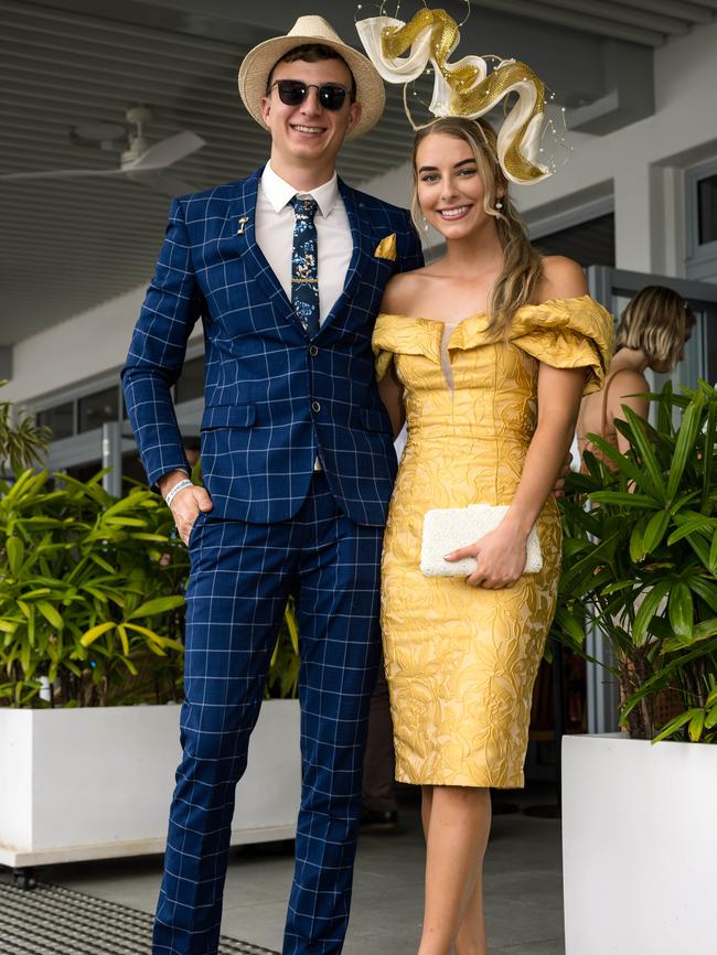 Zoe Quintieri and Brendan Keeling from Mareeba at Crystalbrook Riley's Melbourne Cup Event. Picture: Emily Barker