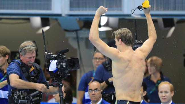 On top of the world ... Horton after his victory. Picture: Alex Coppel