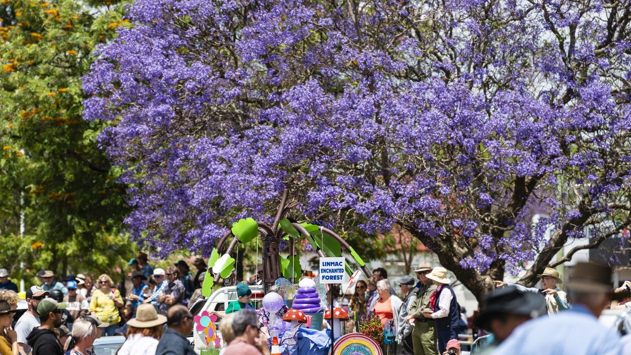 Crowds during the 2022 Jacaranda Day celebrations at Goombungee on November 5. Picture: Kevin Farmer
