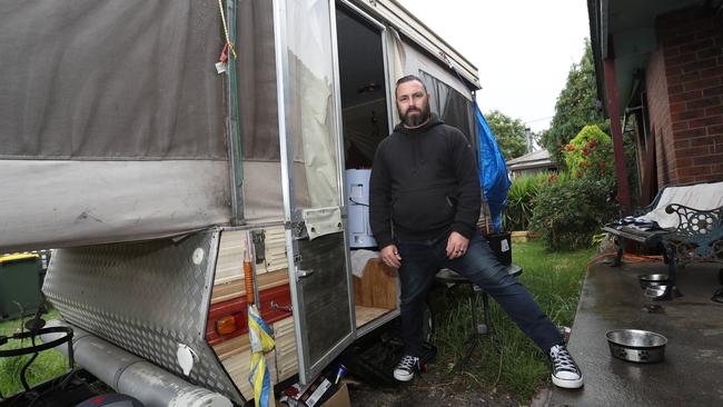 Alistair Turner has been living out of his caravan for 14 months and has applied for 145 rentals. Picture: Alan Barber