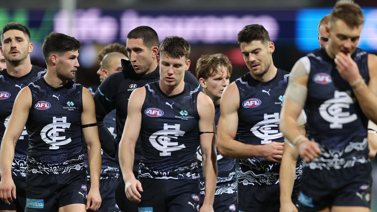 AFL 2024: Carlton Blues defensive problems after loss to Sydney Swans,  criticism, ranked 17th in points against last five weeks, Jacob Weitering  corked leg, injury latest