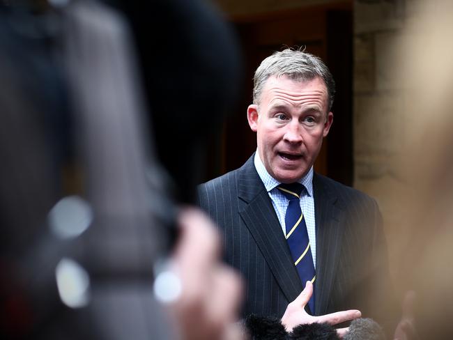 Premier Will Hodgman speaks to media at door stopper