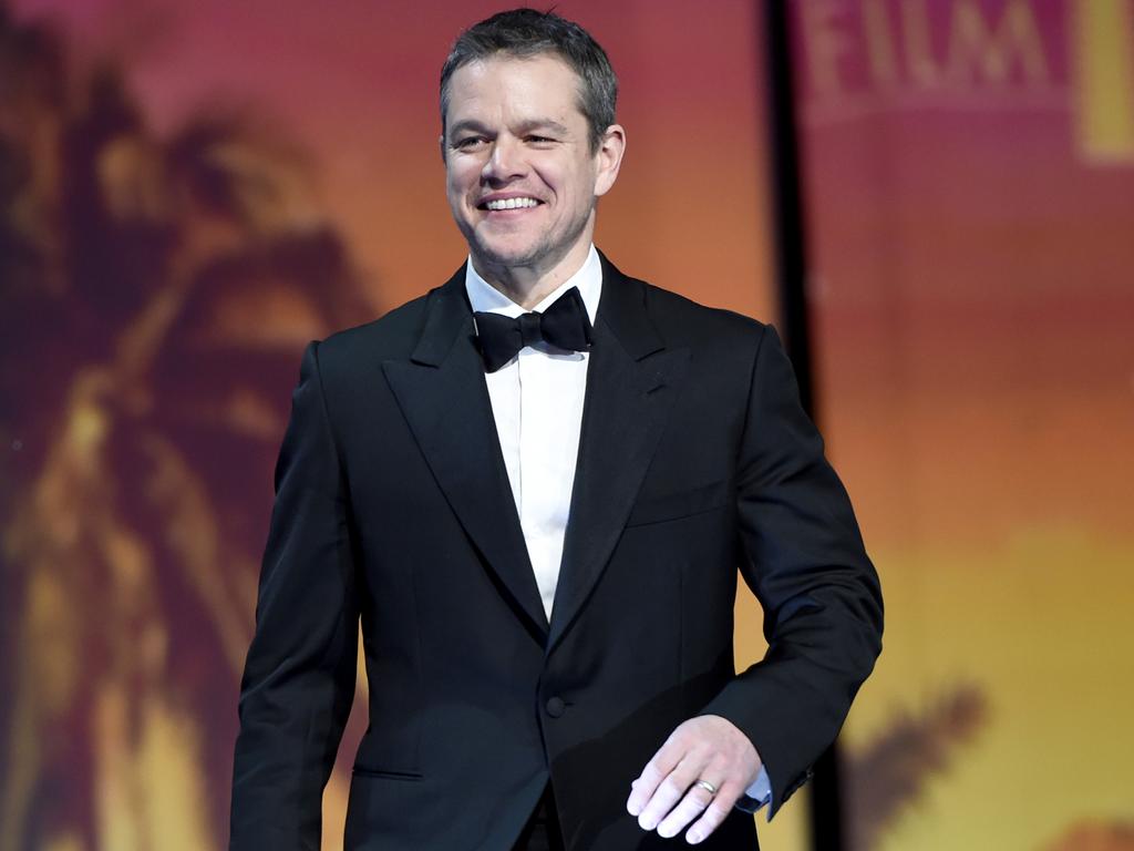 Matt Damon goes onstage to accept the Chairman’s award for “The Martian” at the 27th annual Palm Springs International Film Festival Awards Gala on Saturday, Jan. 2, 2016, in Palm Springs, Calif. Picture: Chris Pizzello/Invision/AP