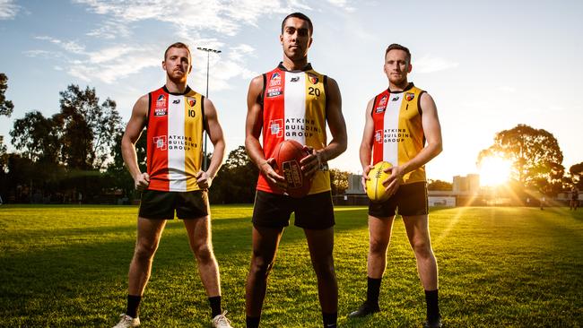 Key Goodwood Saints players Josh Slape, Benny Holzbauer and Lou Whitelock. Picture Matt Turner