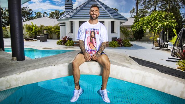 Jackson O'Doherty by his pool. Picture: Nigel Hallett