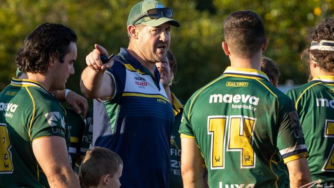 Brad Tronc addressing his USC Barbarians team. Picture: Nicola Anne Photography.