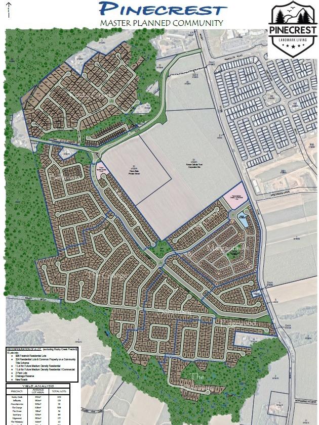 A lot plan for the proposed next stage of the Pinecrest residential development at Mount Peter. Picture: Supplied