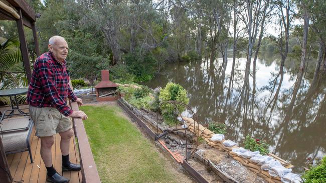 The Murray River is expected to peak on Saturday. Picture: Jason Edwards