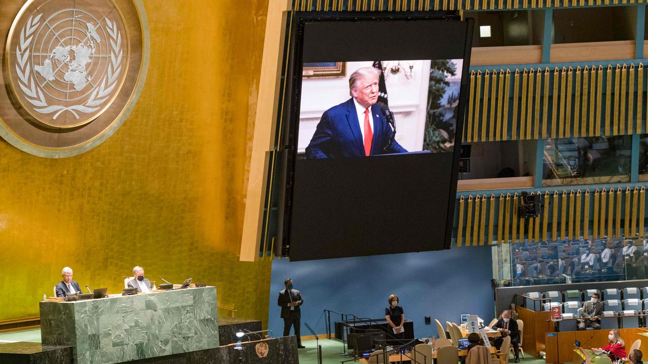 US President Donald Trump addresses the UN General Assembly. Picture: Rick Bajornas/United Nations/AFP