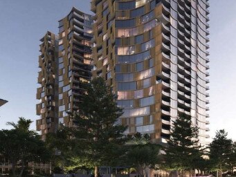 What the new twin towers will look like at Burleigh on the Gold Coast.