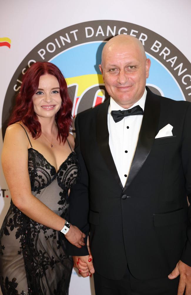 Samantha Carey and Mathew Saunders at the Surf Life Saving Queensland Point Danger Branch centennial celebration at Sea World for Gold Coast at Large. Picture, Portia Large.