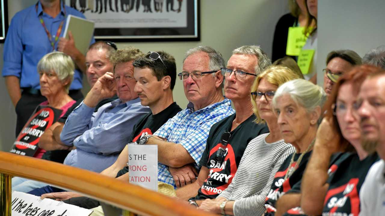 PACKED: The gallery looks on as sand mine opponents attend the Nambour council chambers for the debate and vote yesterday. Picture: Warren Lynam