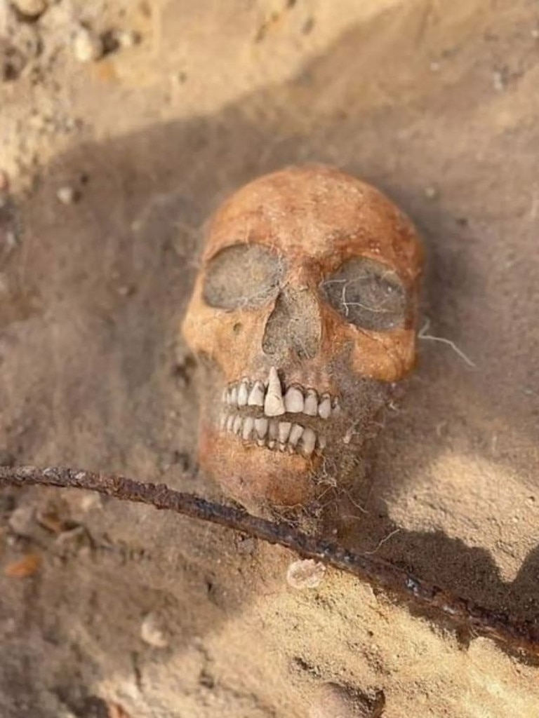 Experts believe that the sickle and padlock were fitted to the corpse as a form of “double protection” for villagers. Picture: Miroslaw Blicharski