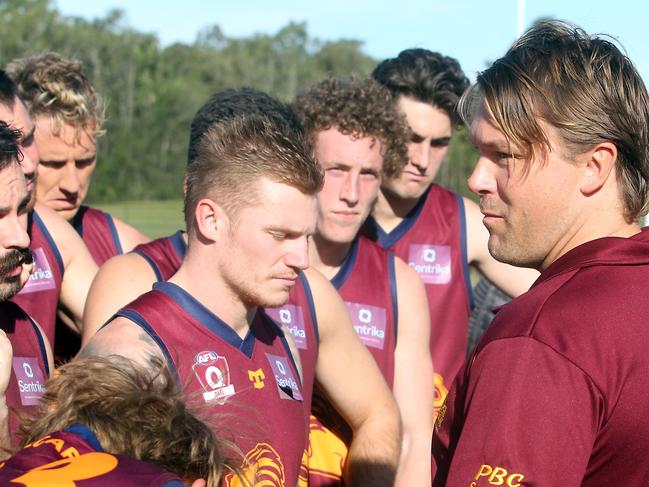 Round 14 of the QAFL. Labrador vs. Palm Beach Currumbin at Labrador. Photo of coach Jess Sinclair. Photo by Richard Gosling