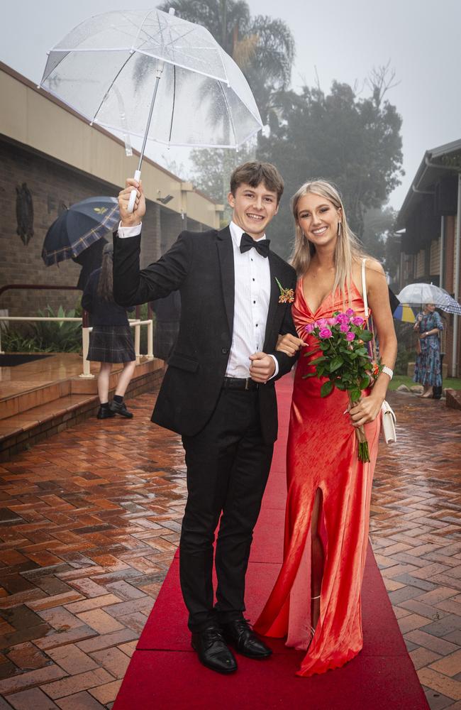 Ben Burgess partners Holly Blinco at Fairholme College formal, Wednesday, March 27, 2024. Picture: Kevin Farmer