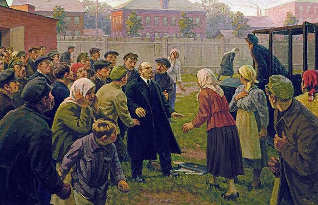 Attempt on Vladimir Lenin's life, August 30, 1918, oil by M. G. Sokolov.