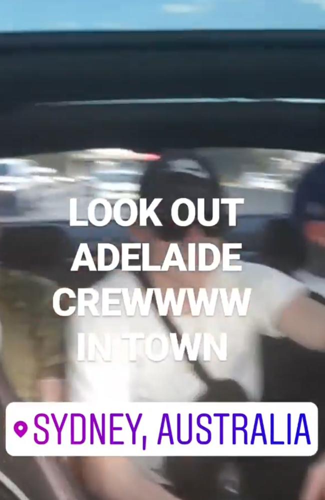 Bradley Daniele shared a video announcing the Rebels “Adelaide crew” was in Sydney.