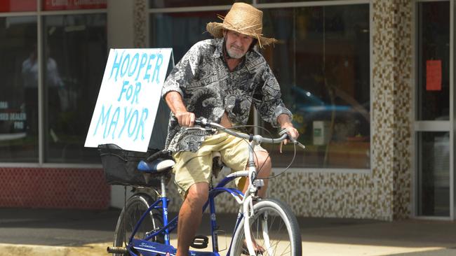 Chris Hooper gets his message out during this year’s council elections. Picture: Chris Ison