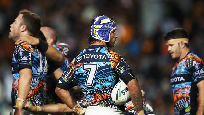 Johnathan Thurston’s Sydney curse against the Tigers continued. Picture. Phil Hillyard