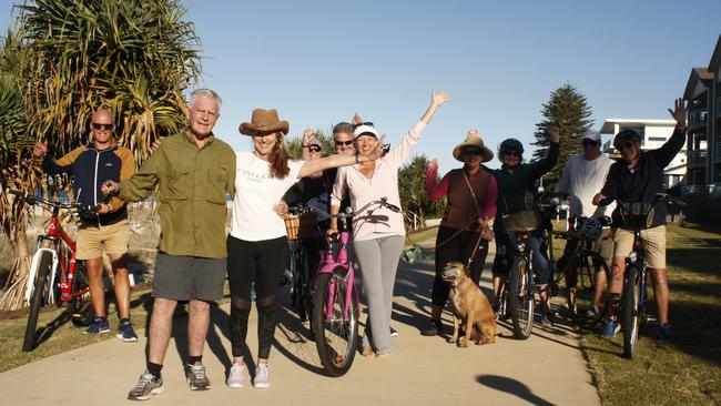 Friends of Currumbin president Barry Robinson and secretary Gloria Baker are joined by Bilinga and Tugun residents on the latest section of the Tugun to Bilinga Oceanway which was opened between the Bilinga Surf Life saving Club and Surf Street last week.