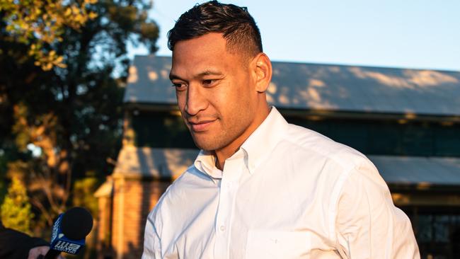 An apology from Rugby Australia to Israel Folau, pictured, “would go a long way to resolving the dispute”, according to his lawyer. Picture: Flavio Brancaleone