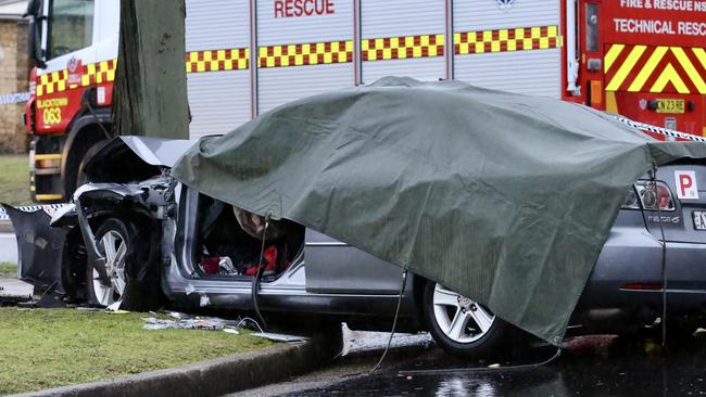 A teenager died when a car hit a pole in Blacktown.