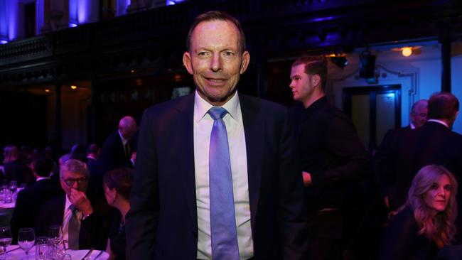 Tony Abbott at the Lowy Institute dinner at Sydney Town Hall earlier this month. Picture: Jane Dempster