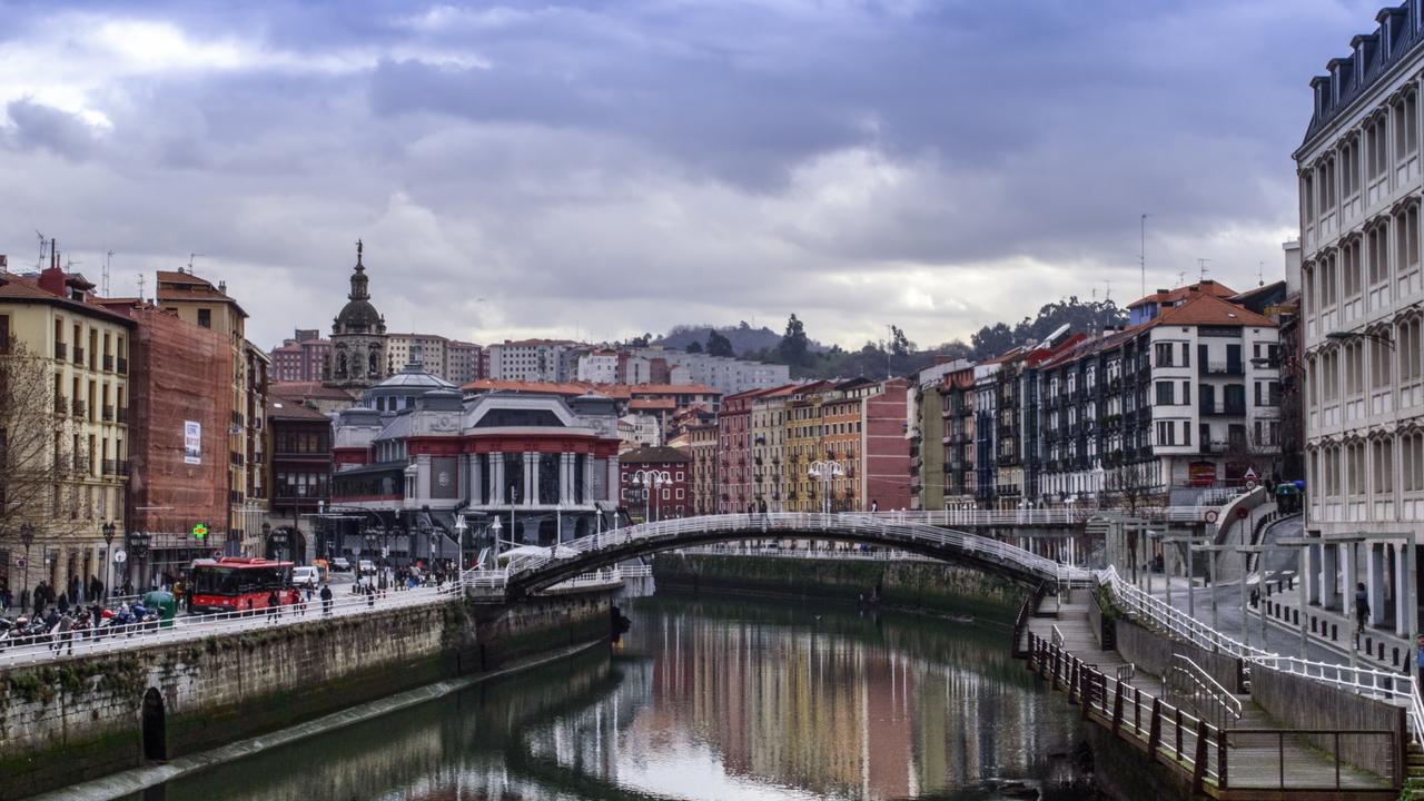 The Nervion river runs through city of Bilbao and its banks are walked by villagers and tourists, who come to visit one of its biggest attractions, the Guggenheim Museum. Picture: Getty Images