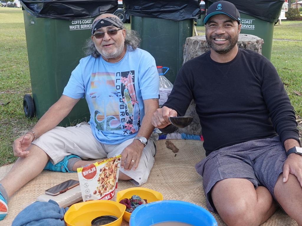 Coffs Harbour kava boys Norman Harmon and Moses Buka. Picture: Chris Knight