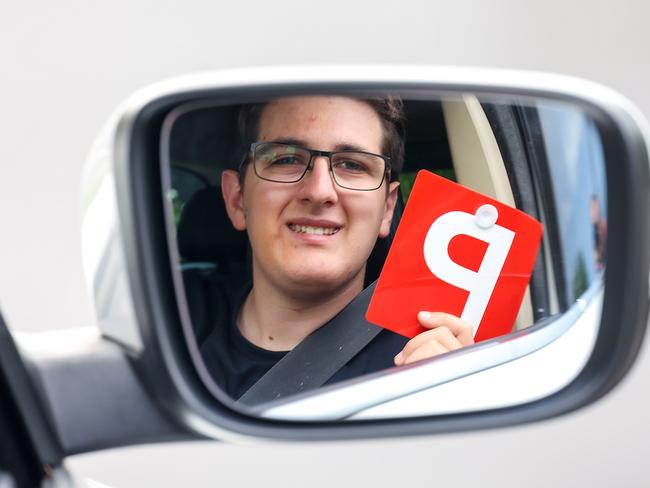 Rowville Year 12 student Will Robinson who recently got his drivers licence is pictured with the family car. Police are concerned about the lack of on road experience for new P-plate drivers due tol lockdowns because of Covid-19. Picture : Ian Currie