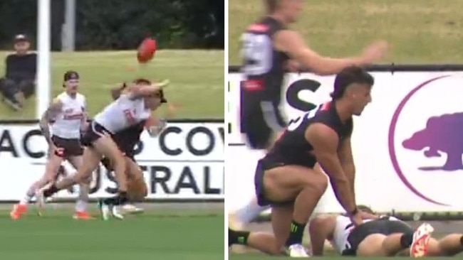 Nick Daicos tackled Nathan Murphy awkwardly.