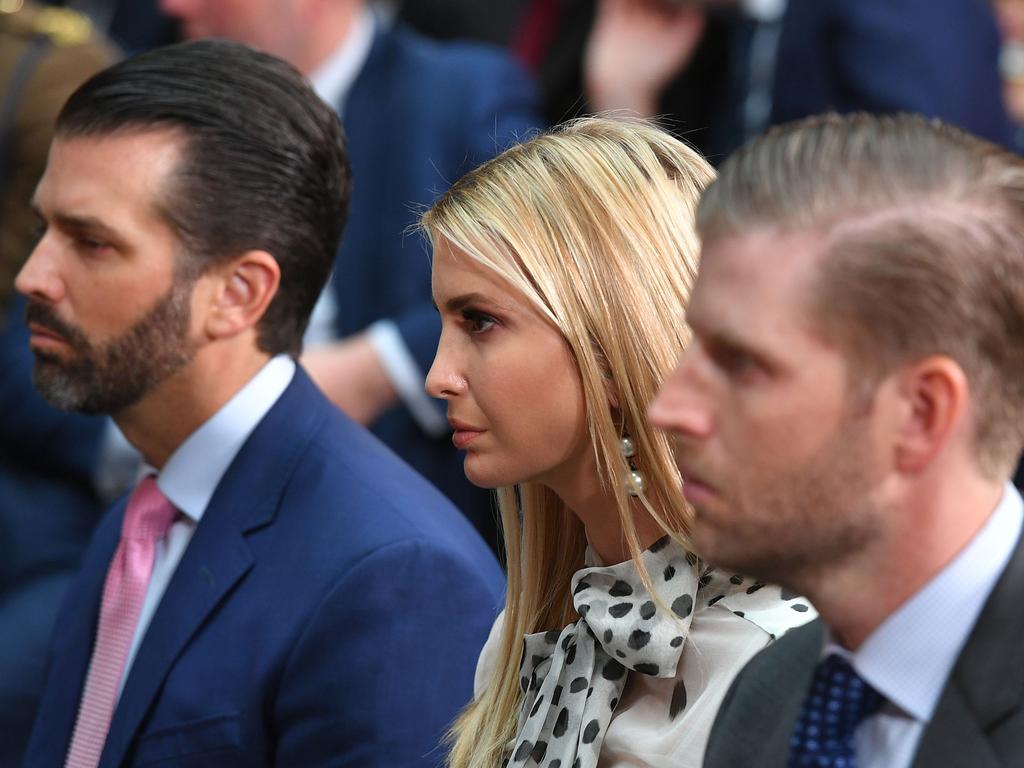 Donald Trump Junior, Ivanka Trump and Eric Trump. Picture Mandel Ngan/AFP