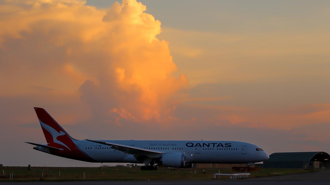 QF14 landing at Darwin International Airport. Picture: Qantas