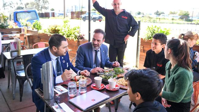 Customers can enjoy their coffee in the spacious outdoor area, complete with new heating. Picture: Penny Stephens